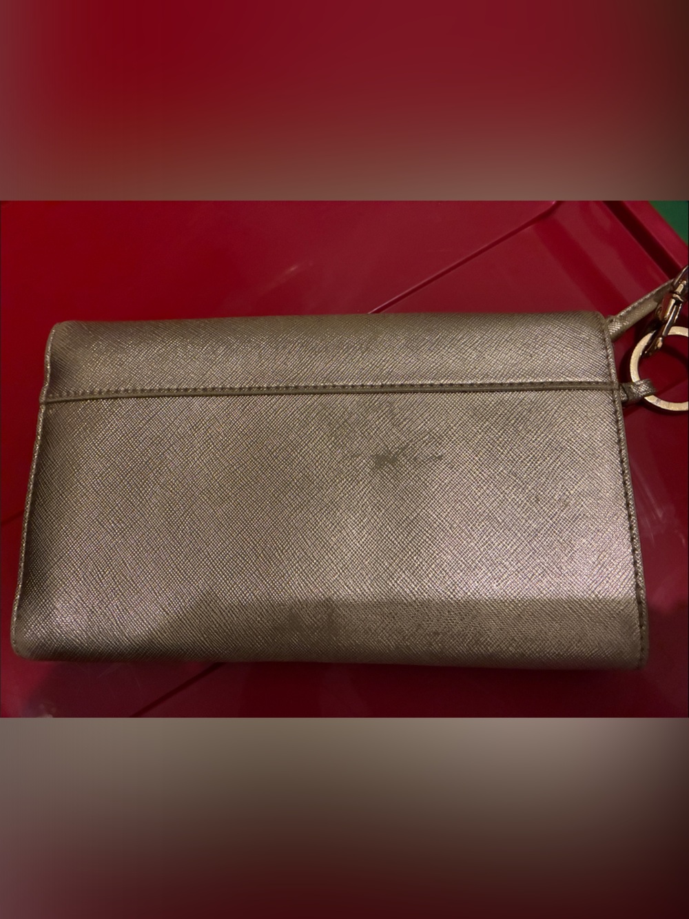 Tory Burch Metallic Gold Envelope Crossbody Wallet - Picture 2 of 4